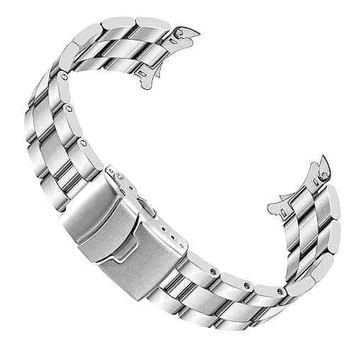 Juntan 20mm Watch Band Stainless Steel | Curved Solid End Tapered Strap for Men & Women, Silver thumbnail 1