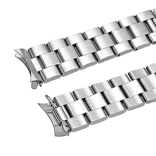 Juntan 20mm Watch Band Stainless Steel | Curved Solid End Tapered Strap for Men & Women, Silver thumbnail 4