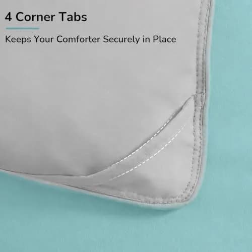 downluxe Twin Comforter Set Light Blue/Gray | Soft Reversible 2-Piece Bedding thumbnail 6
