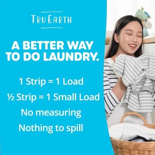 Tru Earth Dry Laundry Detergent Sheets, Fresh Linen, 64 Count | Eco-Friendly, Hypoallergenic & Compact thumbnail 6