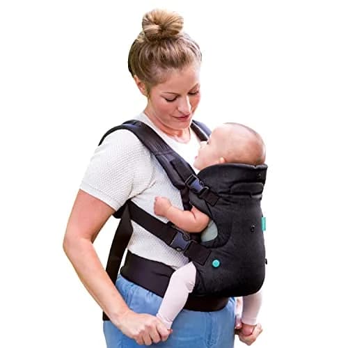 Infantino Flip 4-in-1 Baby Carrier Convertible Ergonomic, Black Denim | Adjustable, Ergonomic & Grow-with-Your Baby thumbnail 1