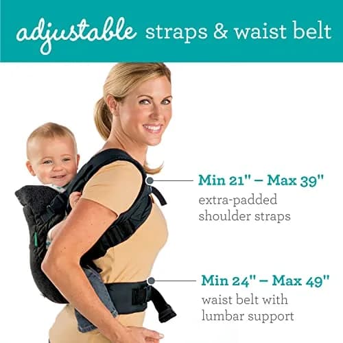 Infantino Flip 4-in-1 Baby Carrier Convertible Ergonomic, Black Denim | Adjustable, Ergonomic & Grow-with-Your Baby thumbnail 3