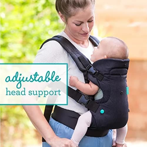 Infantino Flip 4-in-1 Baby Carrier Convertible Ergonomic, Black Denim | Adjustable, Ergonomic & Grow-with-Your Baby thumbnail 4