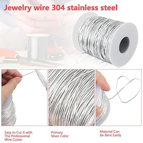 Yountiger 304 Stainless Steel Wire 0.8mm (20 Gauge) 100m (328 Ft) Silver | Jewelry Making & Crafts thumbnail 5