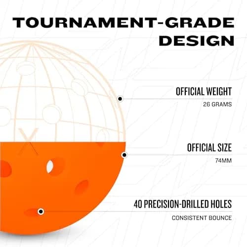Franklin Sports X-40 Outdoor Pickleballs 74mm (2.91 inches) | USAPA Approved Tournament Balls thumbnail 5