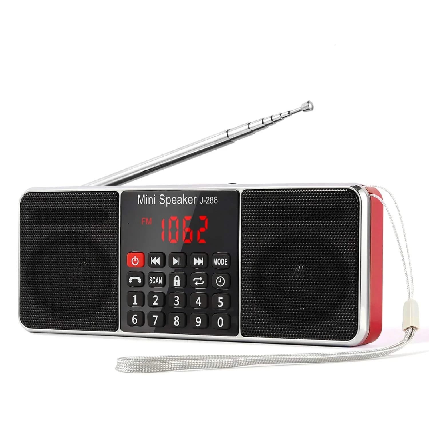 PRUNUS J-288 Portable Radio AM FM Bluetooth Speaker | 56cm Long Antenna, 10H Playtime, 5-in-1 Stereo Sound - main product image