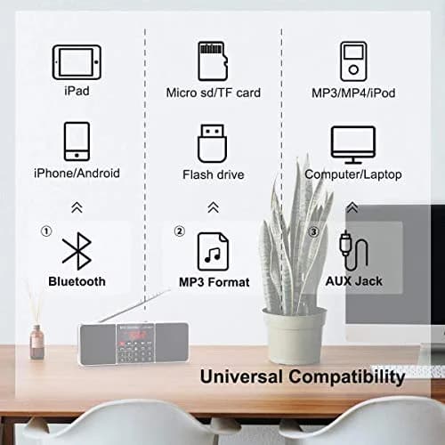 PRUNUS J-288 Portable Radio AM FM Bluetooth Speaker | 56cm Long Antenna, 10H Playtime, 5-in-1 Stereo Sound thumbnail 4
