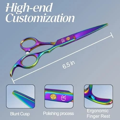 JAVENPROLIU Professional Hair Cutting Shears 6.5 Inch (16.5 cm) | Japanese 440C Steel Barber Scissors thumbnail 2