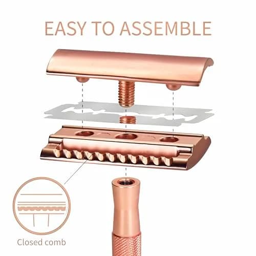 Bambaw Safety Razor for Women with 5 Double Edge Blades | Eco-Friendly, Reusable & Plastic-Free Rose Gold thumbnail 7