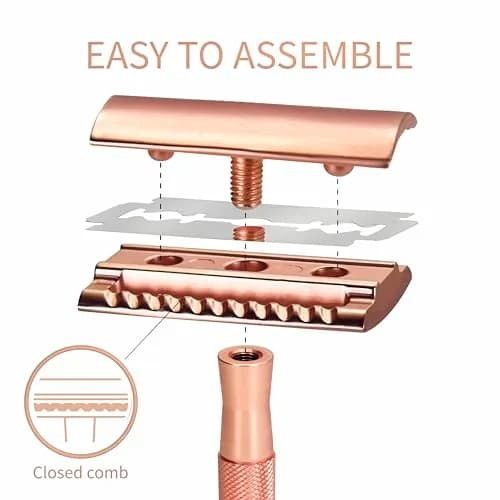 Bambaw Safety Razor for Women with 5 Double Edge Blades | Eco-Friendly, Reusable & Plastic-Free Rose Gold thumbnail 3
