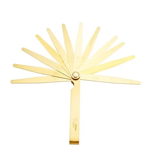 uxcell Metric Thickness Feeler Gauge 0.05-1mm 13 Blades Brass Measuring Tool | Precision Measurement for Gaps thumbnail 1