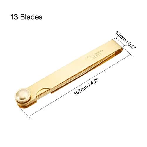 uxcell Metric Thickness Feeler Gauge 0.05-1mm 13 Blades Brass Measuring Tool | Precision Measurement for Gaps thumbnail 3