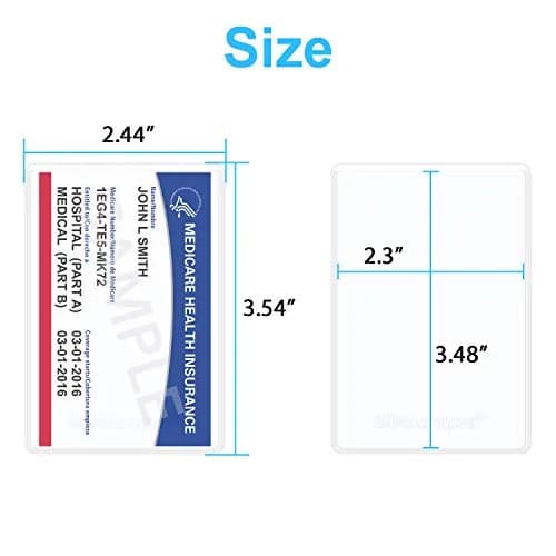 Wisdompro 10 Pack Card Document Sleeves | Clear PVC Medicare Card Protectors (3.54x2.44 Inches) thumbnail 3