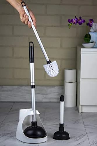NEIKO Toilet Plunger Set, 4 Piece | All-Angle Design with Telescopic Handle for Bathroom thumbnail 8