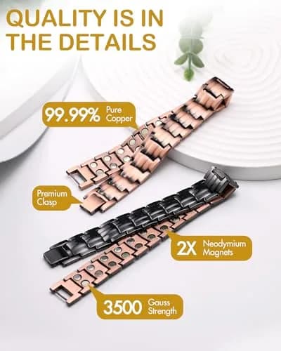 Feraco Copper Magnetic Bracelet for Men | 22cm (8.66") thumbnail 4