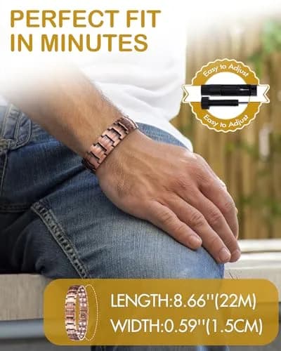 Feraco Copper Magnetic Bracelet for Men | 22cm (8.66") thumbnail 6