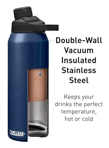 CamelBak Chute Mag Vacuum Insulated Stainless Steel Water Bottle 32oz Navy | Leak-Resistant Cap for Daily Hydration thumbnail 3