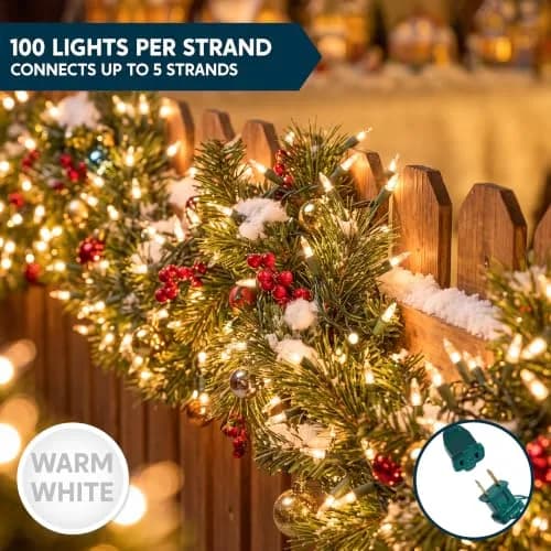Joiedomi Clear Christmas String Lights Indoor,100 Count Mini White Fairy Light 19.4 FT | UL588 Certified for Festive Decor thumbnail 5