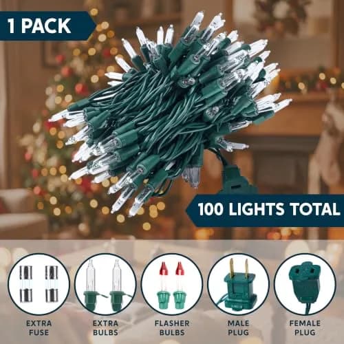 Joiedomi Clear Christmas String Lights Indoor,100 Count Mini White Fairy Light 19.4 FT | UL588 Certified for Festive Decor thumbnail 7