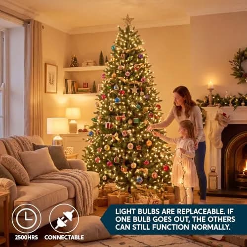Joiedomi Clear Christmas String Lights Indoor,100 Count Mini White Fairy Light 19.4 FT | UL588 Certified for Festive Decor thumbnail 2