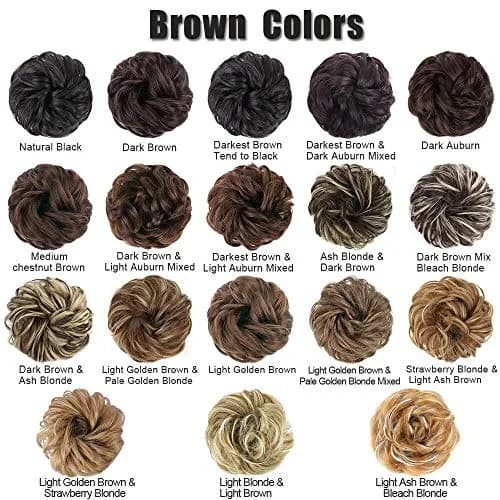 MORICA 2PCS Brown Black Messy Bun Hair Piece for Women, Heat Resistant Synthetic Fiber, 6 inches | Adds Volume & Fullness thumbnail 8