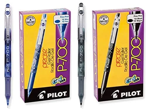 Pilot P-700 Rollerball Stick Gel Pen (24 Pack, Black/Blue) | Refillable Gel Ink Pen for Smooth Writing thumbnail 1