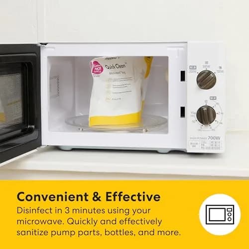 Medela Quick Clean Micro-Steam Bags | Microwave Sterilizer for Baby Bottles & Pump Parts | 12Ct thumbnail 4