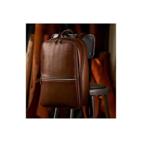 Samsonite Classic Leather Slim Backpack Cognac 22.2L (0.78 cu ft) | Professional Commuter Bag thumbnail 2