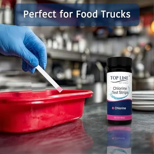 TOP LINE TEST STRIPS 200 Chlorine Test Strips for Food Service 0-500 ppm | Bleach Sanitizer Test Strips thumbnail 6