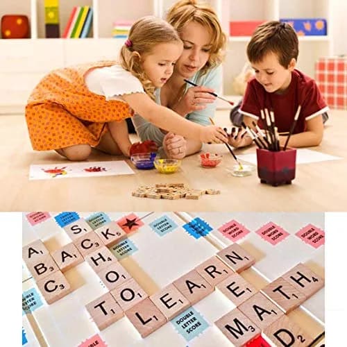 TMEEIHNSS 100Pcs Wooden Alphabet Tiles for Crafts & Wall Art | Solid Wood, 18x20mm, 4mm Thick thumbnail 6