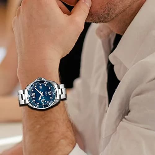 Juntan Stainless Steel Watch Band 22mm | Curved End Tapered Metal Strap with Double Lock Buckle thumbnail 7