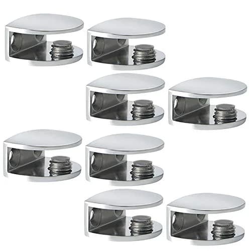 SAYAYO Glass Shelf Brackets Adjustable for 6-10 mm Shelf | Durable Chrome Finish