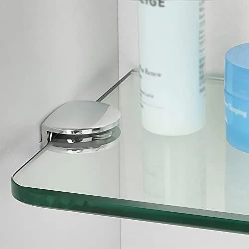 SAYAYO Glass Shelf Brackets Adjustable for 6-10 mm Shelf | Durable Chrome Finish thumbnail 2