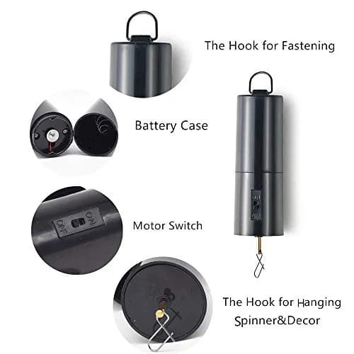 FENELY Battery Operated Wind Spinner Motor 3 Pack Black | 18.3 cm (7.2 in) Height, 4.3 cm (1.7 in) Diameter, 0.2 kg | Spins Up to 30 RPM thumbnail 4