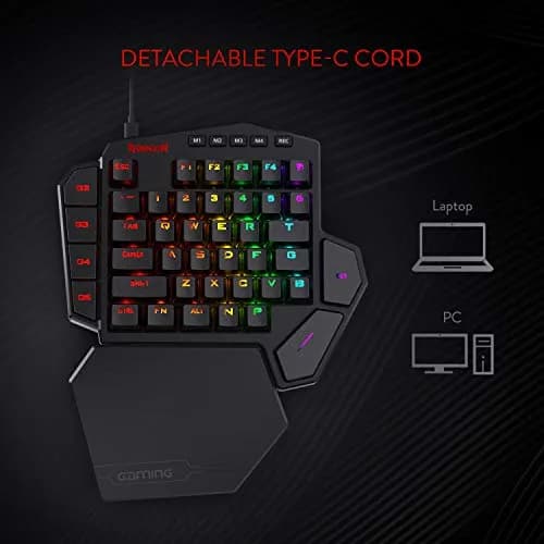 Redragon K585 DITI One-Handed RGB Mechanical Gaming Keypad with Hot-Swappable Switches & Wrist Rest | 42-Key Tactical Layout thumbnail 7