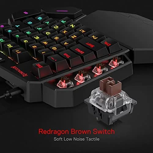 Redragon K585 DITI One-Handed RGB Mechanical Gaming Keypad with Hot-Swappable Switches & Wrist Rest | 42-Key Tactical Layout thumbnail 2