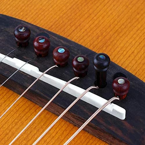 Donner Brown Cocobolo Acoustic Guitar Bridge Pins with Abalone Dot (6 PCS, 5mm Slot) | Enhanced Sustain & Resonance thumbnail 7