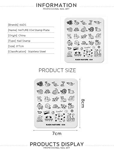 KADS Nail Stamping Plates Nature Template Image Design for Art Decoration and DIY Nail Art (NA034) | Reusable Stainless Steel Nail Art Template thumbnail 5