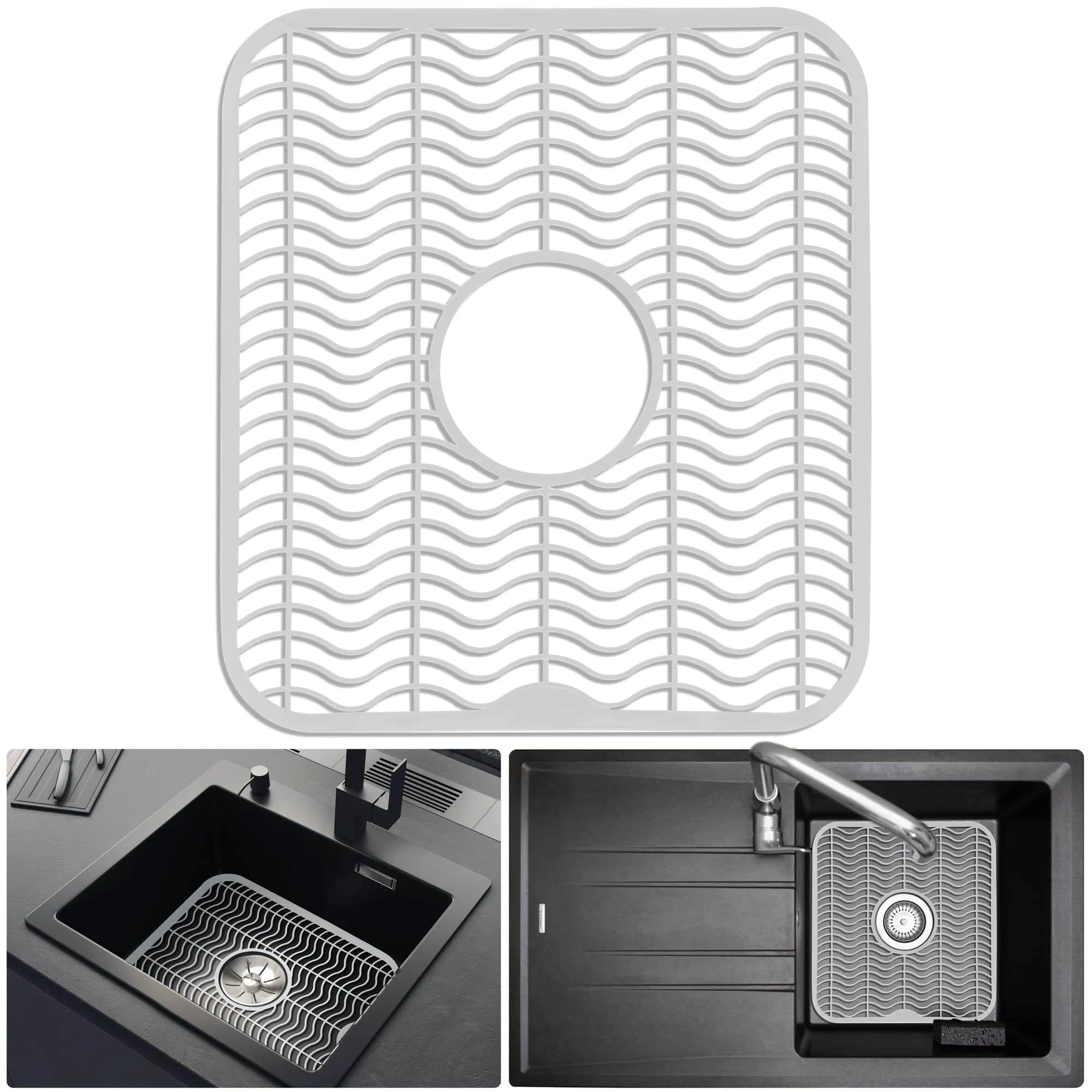 DecorRack Sink Protectors for Kitchen, Plastic 12" x 11" | Protect Sink from Damage & Scratches - main product image