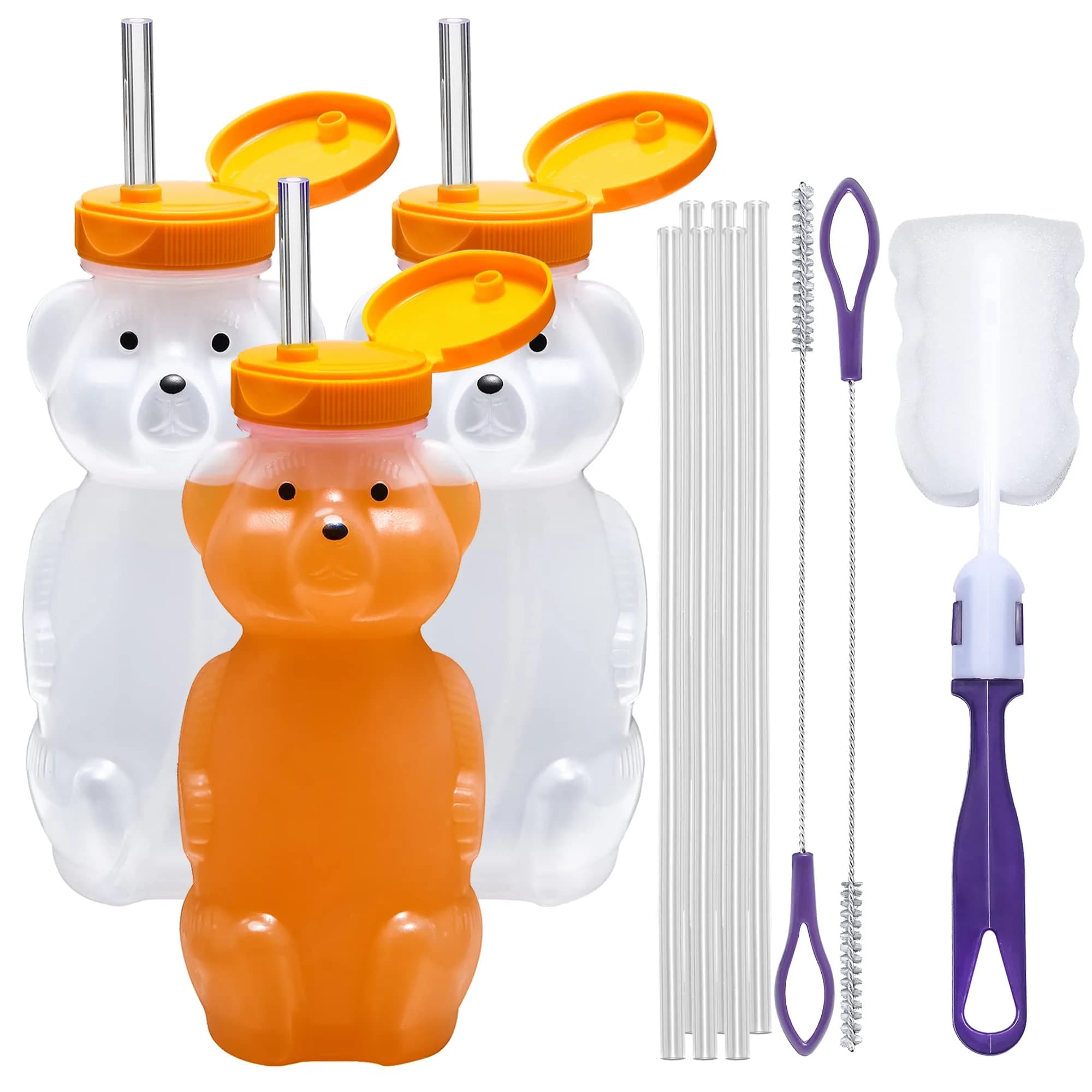 Special Supplies Honey Bear Straw Cup 237ml (8 Fl Oz) | Therapy Assist for Low Suction & Mobility — Honey Bear Straw Cup For Baby