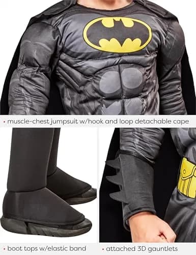 Rubies DC Comics Batman Deluxe Costume for Kids, Boys Large (12-14) | Officially Licensed Superhero Outfit thumbnail 4