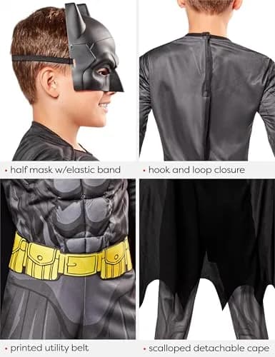 Rubies DC Comics Batman Deluxe Costume for Kids, Boys Large (12-14) | Officially Licensed Superhero Outfit thumbnail 3