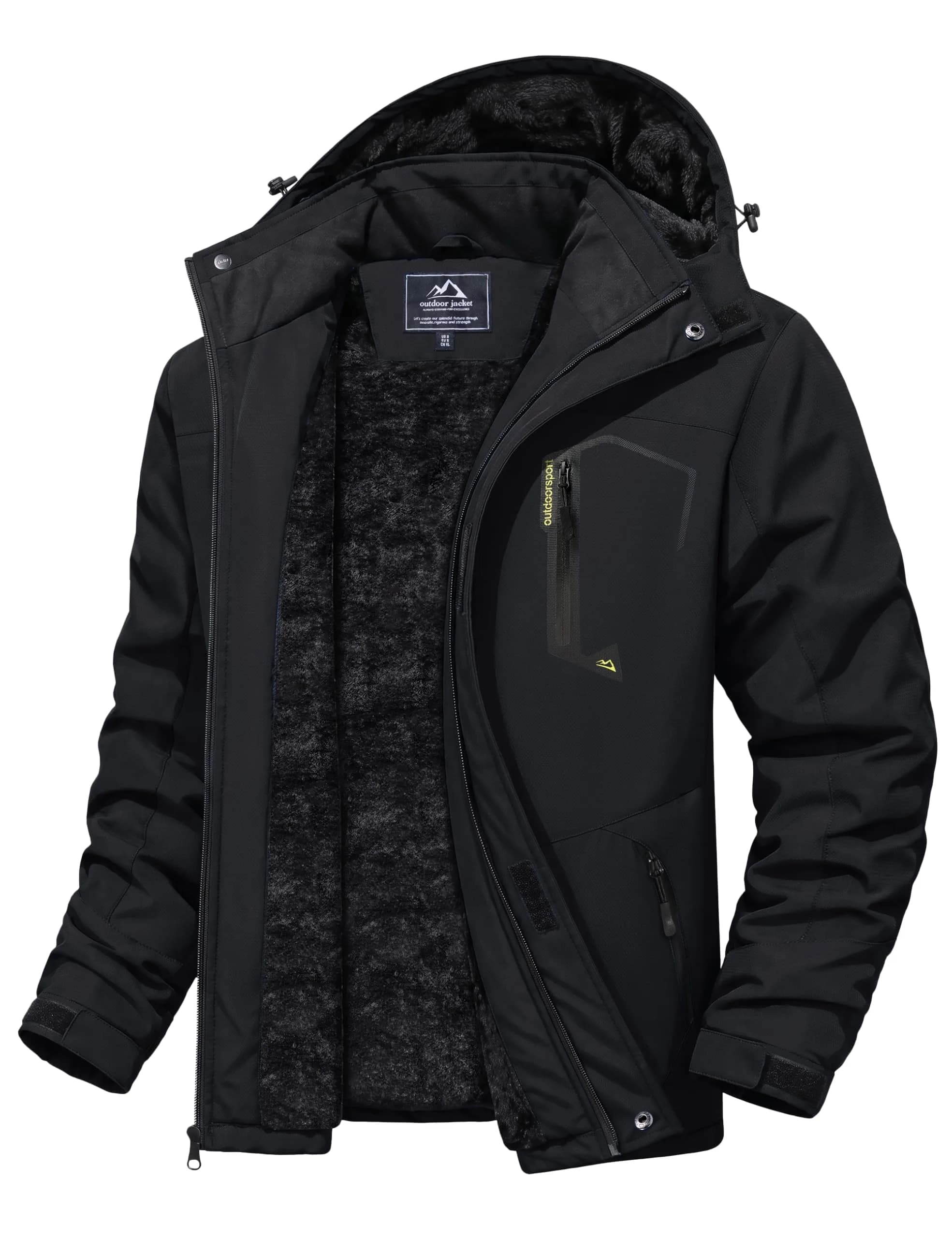 MAGCOMSEN Winter Jacket - Men's Fleece Coat for Ski, Snow & Rain Activities | Windproof & Water Resistant, Thermal Fleece Lining, Multiple Pockets - main product image