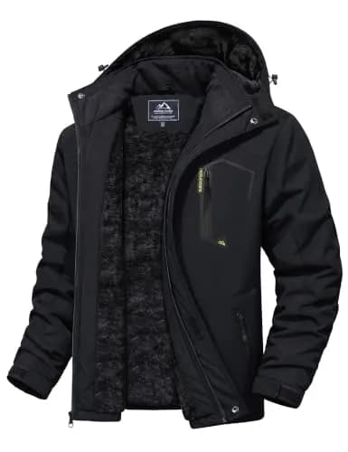 MAGCOMSEN Winter Jacket - Men's Fleece Coat for Ski, Snow & Rain Activities | Windproof & Water Resistant, Thermal Fleece Lining, Multiple Pockets thumbnail 1