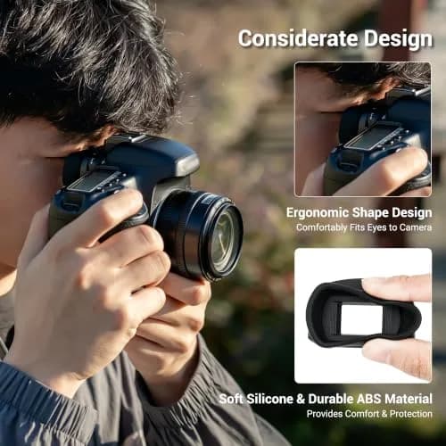 KIWIFOTOS Long Soft Viewfinder Eyecup for Canon 5D Mark IV III 7D II 1Dx II 1Ds III 1D IV III | Enhanced Comfort & Light Blocking thumbnail 4