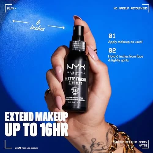 NYX PROFESSIONAL MAKEUP Matte Finish Setting Spray 203ml (6.8 Fl Oz) | Vegan Formula for 16HR Wear thumbnail 4