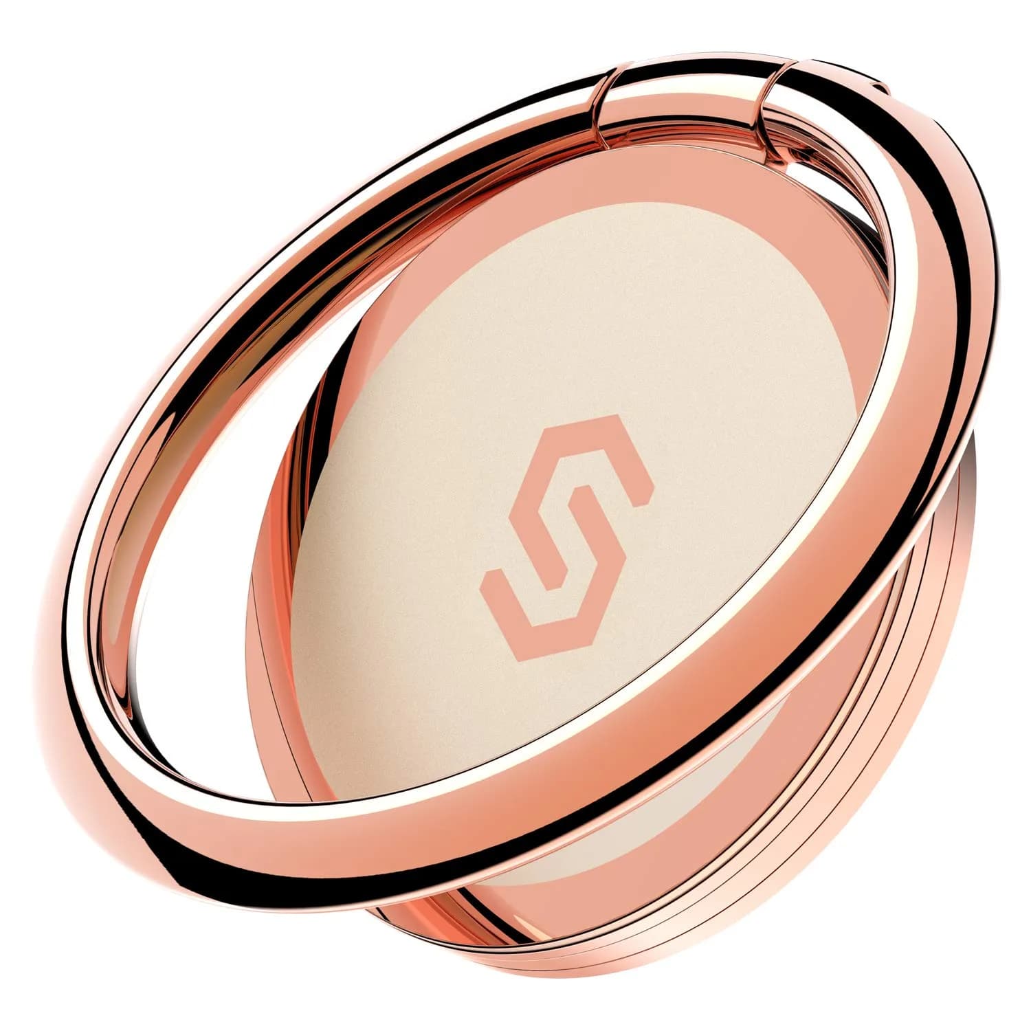 SYNCWIRE Adhesive Phone Ring Holder, Cell Phone Grip, iPhone Ring Stand with Magnetic Car Mount Plate (Black, 1 Pack) — Rose Gold