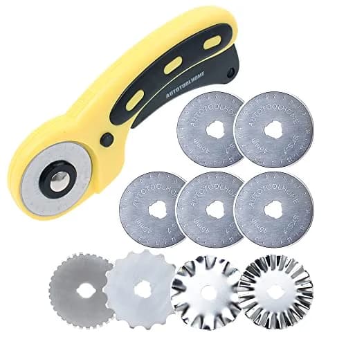 AUTOTOOLHOME 45mm Rotary Cutter for Fabric Pinking Blades | Precise, Safe & Durable thumbnail 1