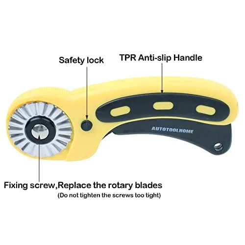 AUTOTOOLHOME 45mm Rotary Cutter for Fabric Pinking Blades | Precise, Safe & Durable thumbnail 2