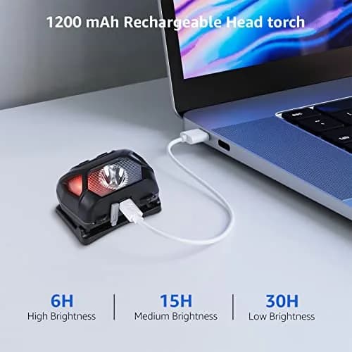 Lepro Rechargeable LED Headlamp 2 Pack | 2000 Lux Brightness, 150m Beam, USB-C Charging thumbnail 4